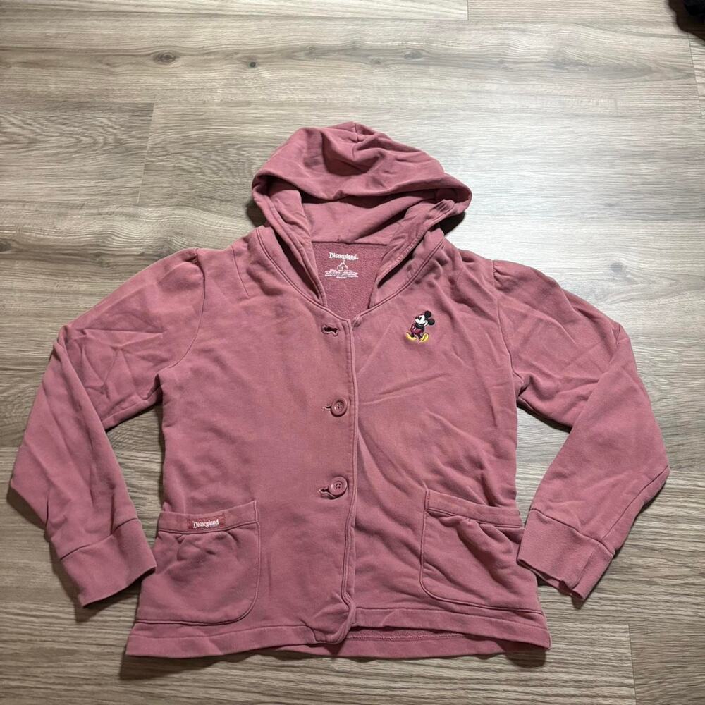 Nice Disney Pink Womens Button Up Hoodie Large